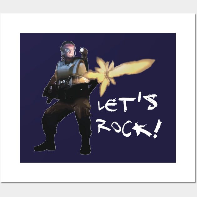 Aliens (1986) Vasquez: LET'S ROCK! (fire opacity: 90%) Wall Art by SPACE ART & NATURE SHIRTS 